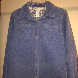 Periwinkle Corduroy Retro Button Up Jacket